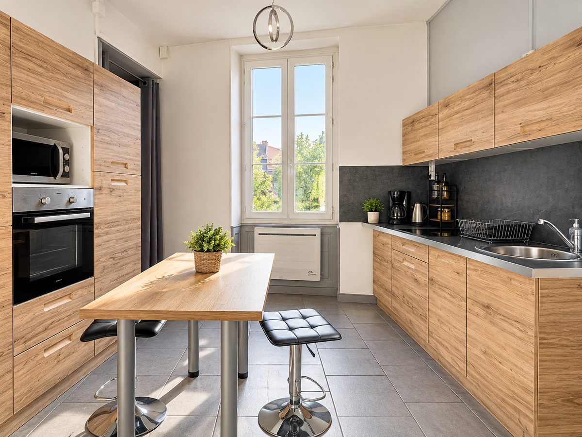 Cuisine et espace repas du logement