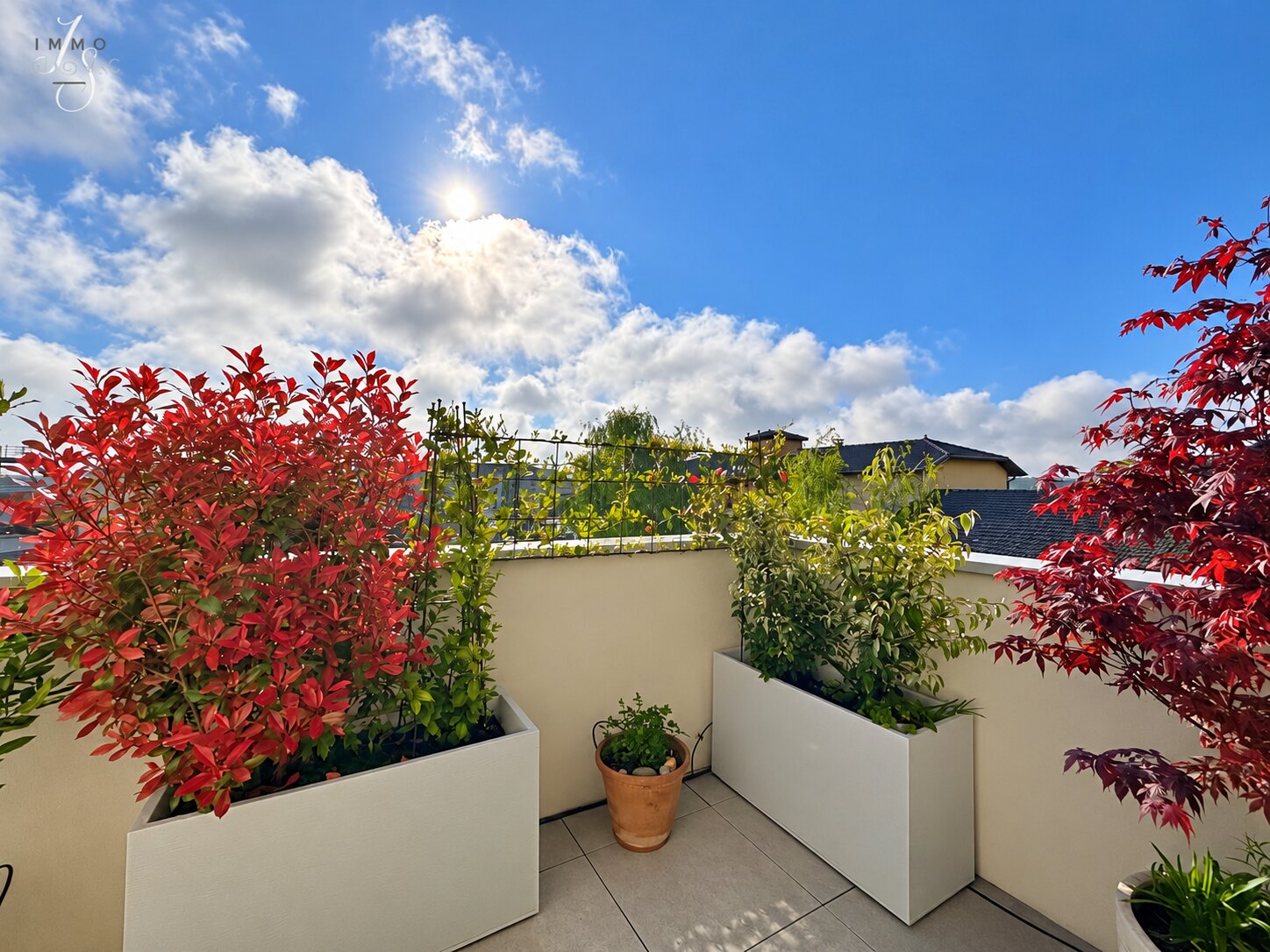 Plantations sur la terrasse du dernier étage